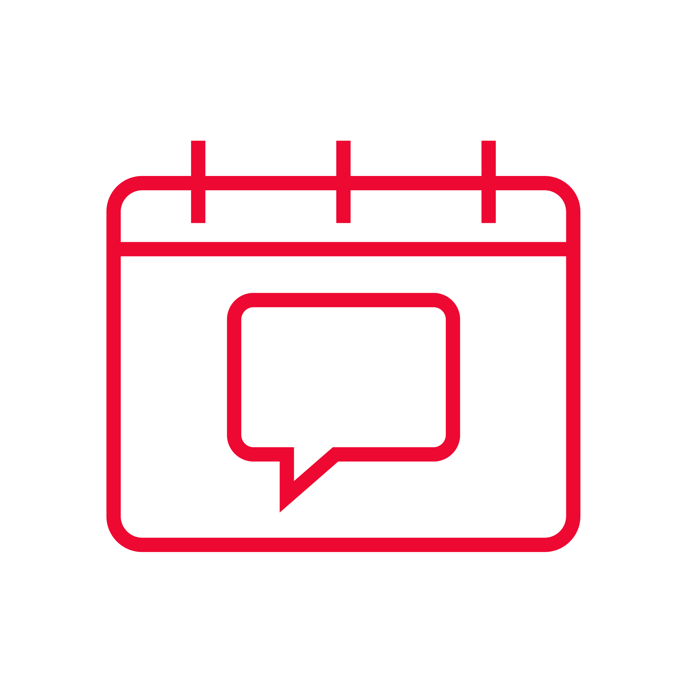 Icon mit Sprechblase in Kalender