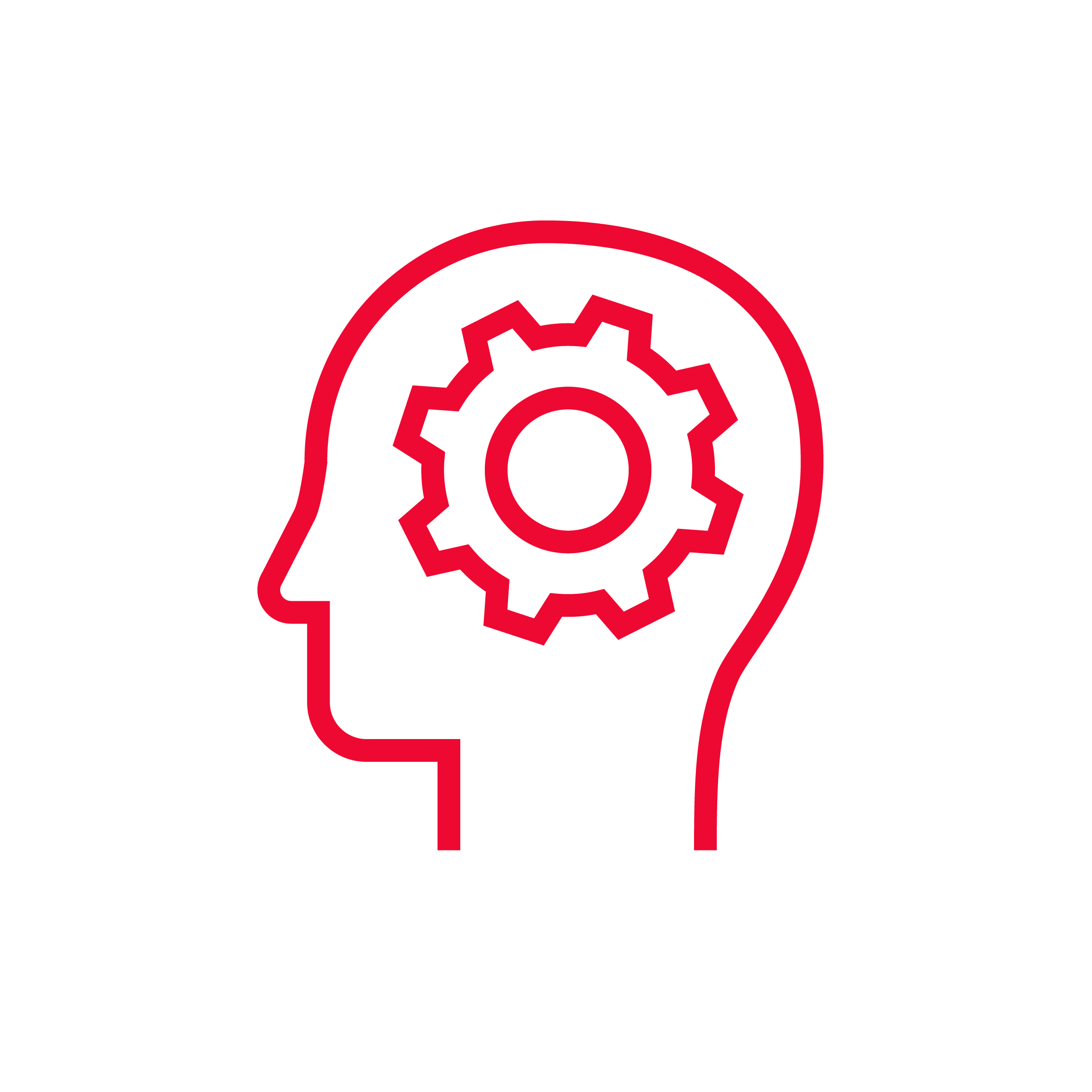 Icon Person mit Zahnrad im Kopf