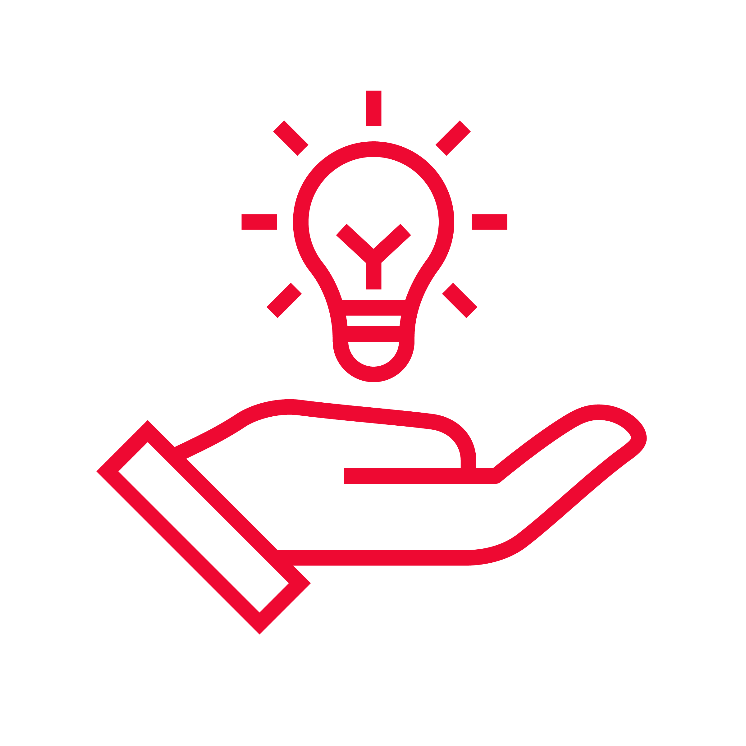 Icon Hand mit schwebender Gluebirne